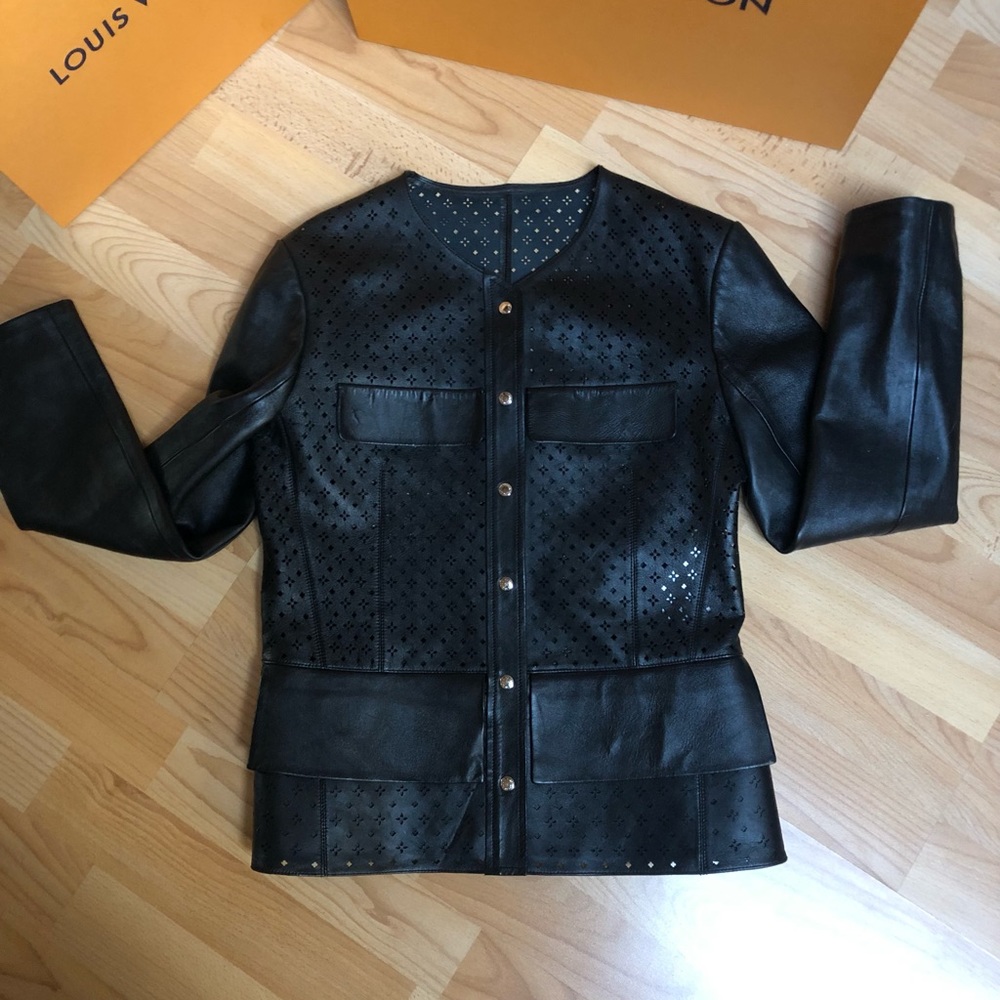 Authentic Louis Vuitton leather jacket, size 38 (I was a size 6-8)